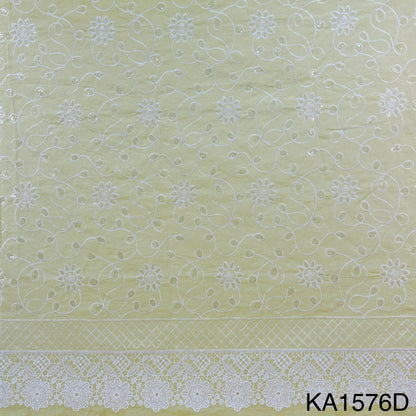 Embroidered Sequins Cotton Fabric-KA1576