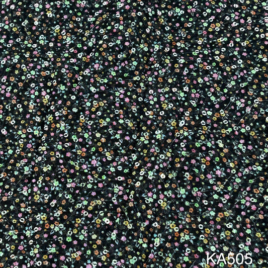 Embroidered Sequins Georgette Fabric-KA505
