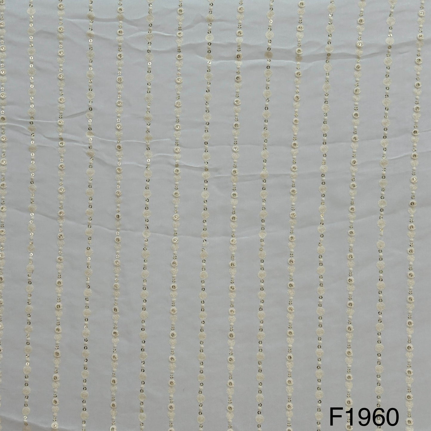 Dyeable Thread Sequins Embroidered Georgette Fabric - F1960