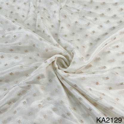 Dyeable Zari Chinon Chiffon Fabric- KA2129