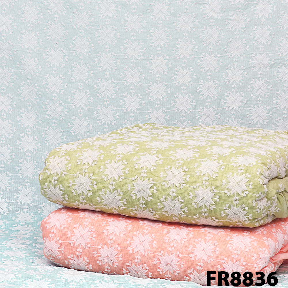 Embroidered Kota Cotton Fabric-FR8836