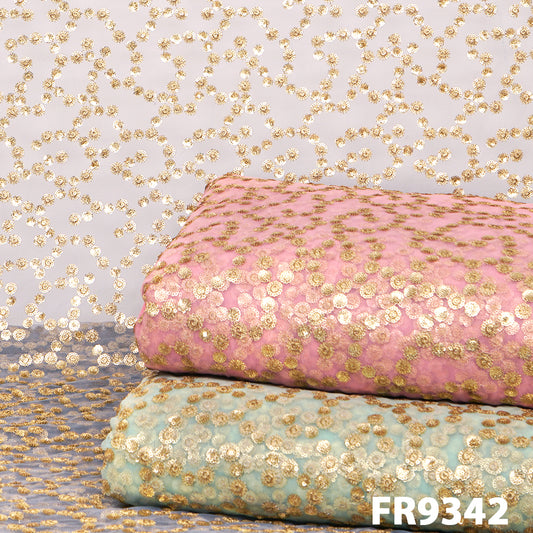 Zari Sequins Net Fabric - FR9342