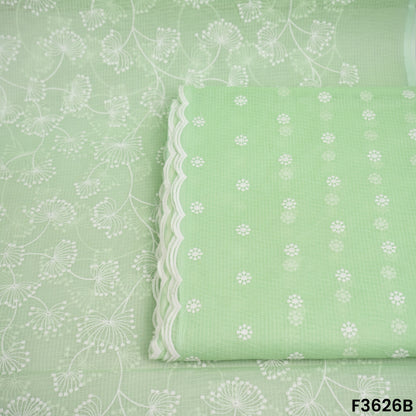 Thread Embroidered Kota Cotton Fabric-F3626
