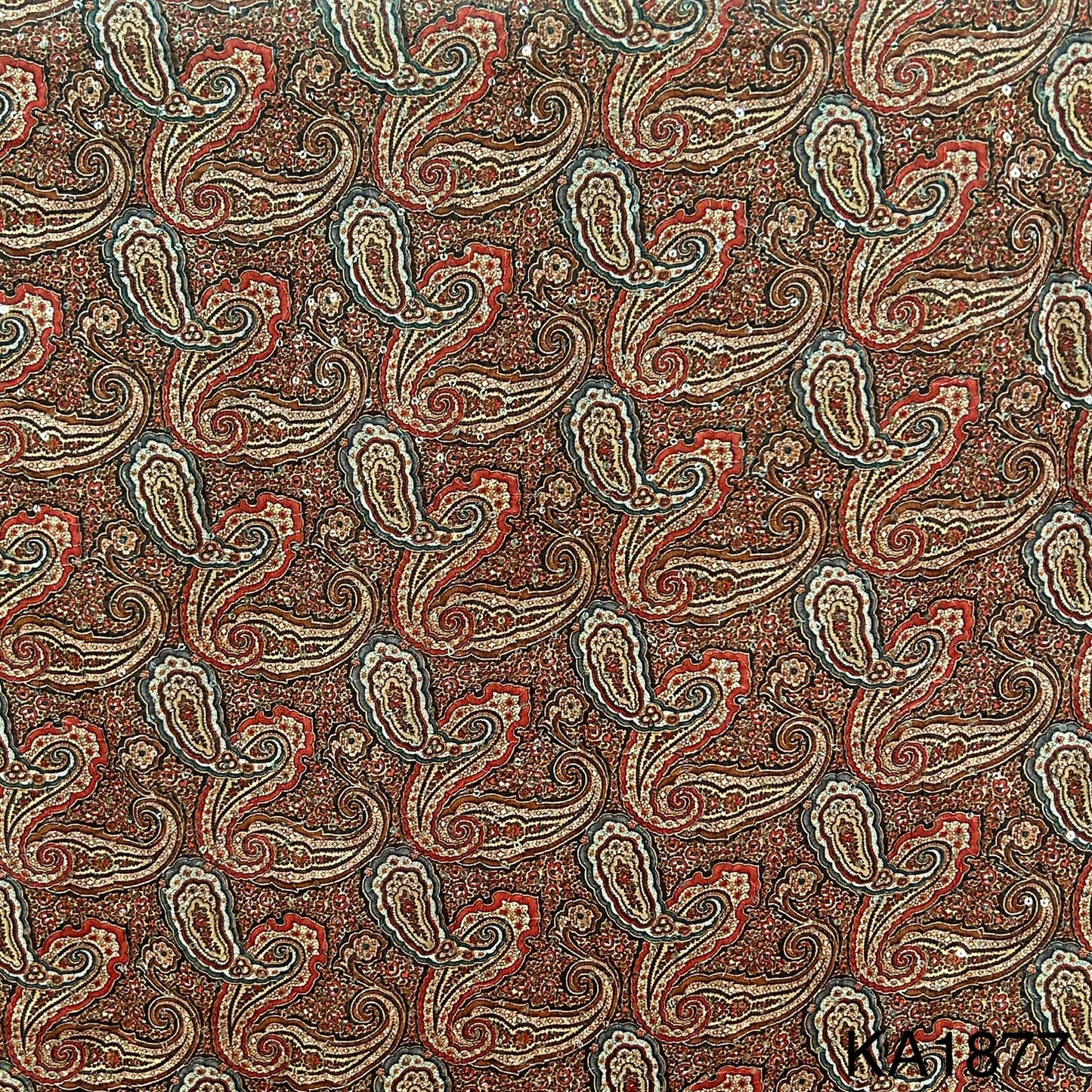 Printed Sequins Georgette Fabric-KA1877