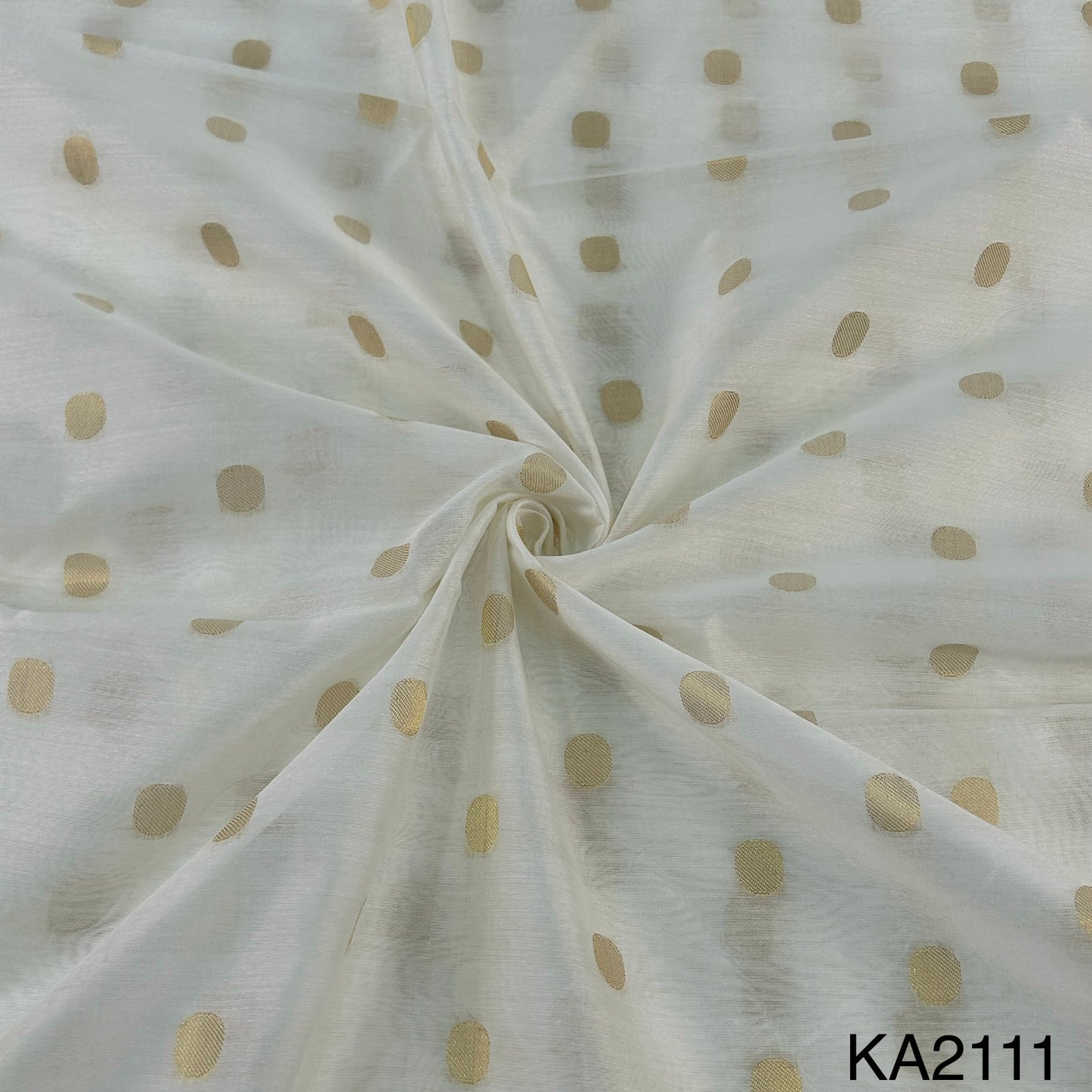 Dyeable Pure Silk Chanderi Zari Buti Fabric-KA2111