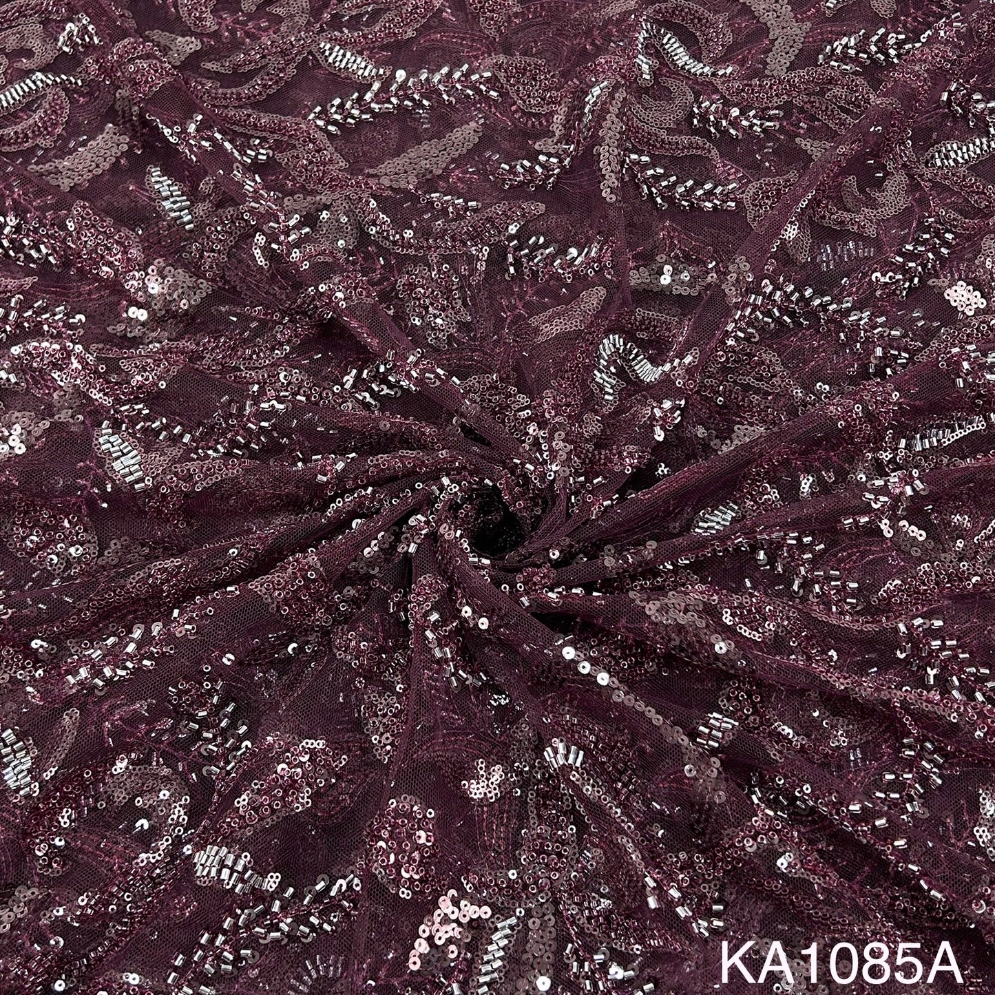 Embroidered Sequins Cut Dana Work Net Fabric KA-1085