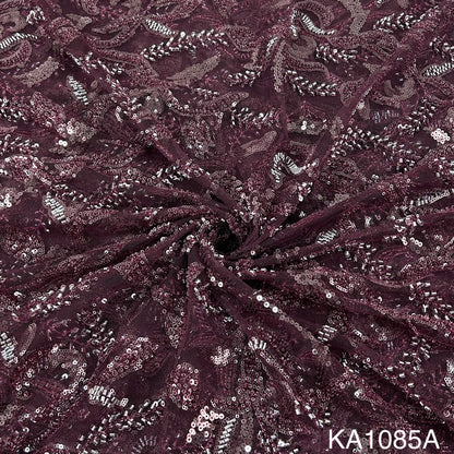 Embroidered Sequins Cut Dana Work Net Fabric KA-1085
