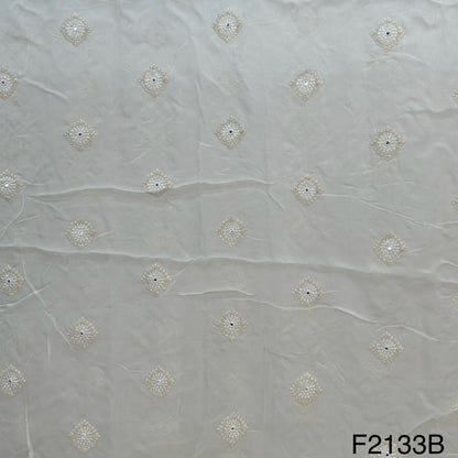 Thread Sequins Embroidered Organza Fabric-F2133