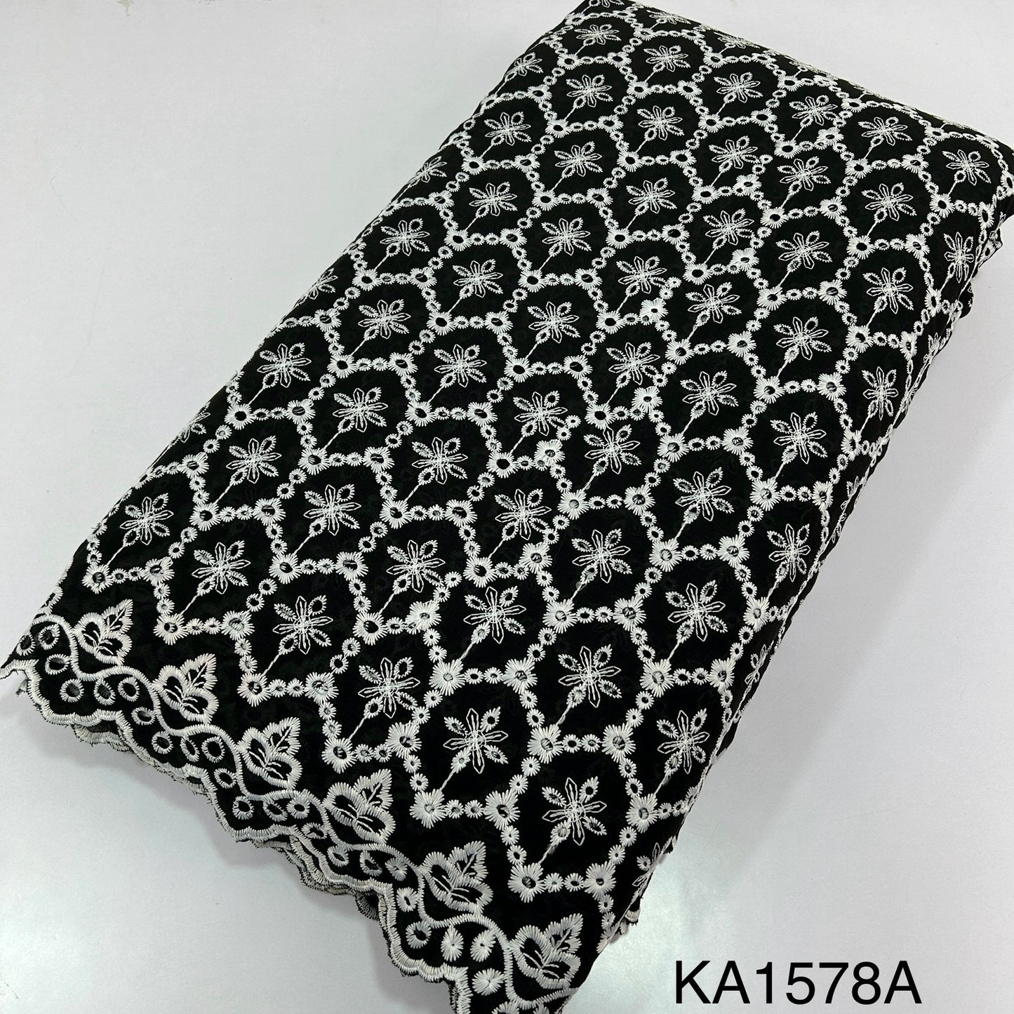 Embroidered Cotton Fabric-KA1578