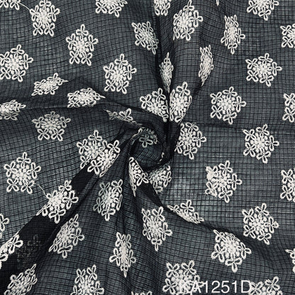 Embroidered Kota Cotton Fabric-Ka1251