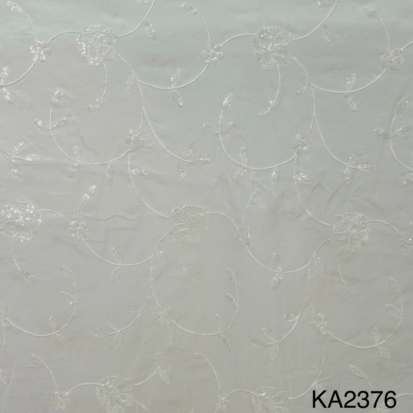 Dyeable Embroidered Sequins Organza Fabric - KA2376