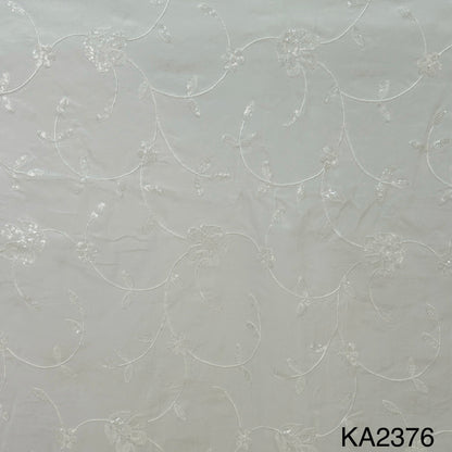 Dyeable Embroidered Sequins Organza Fabric - KA2376