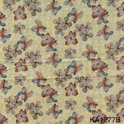 Chikankari Printed Cotton Fabric-KA1277