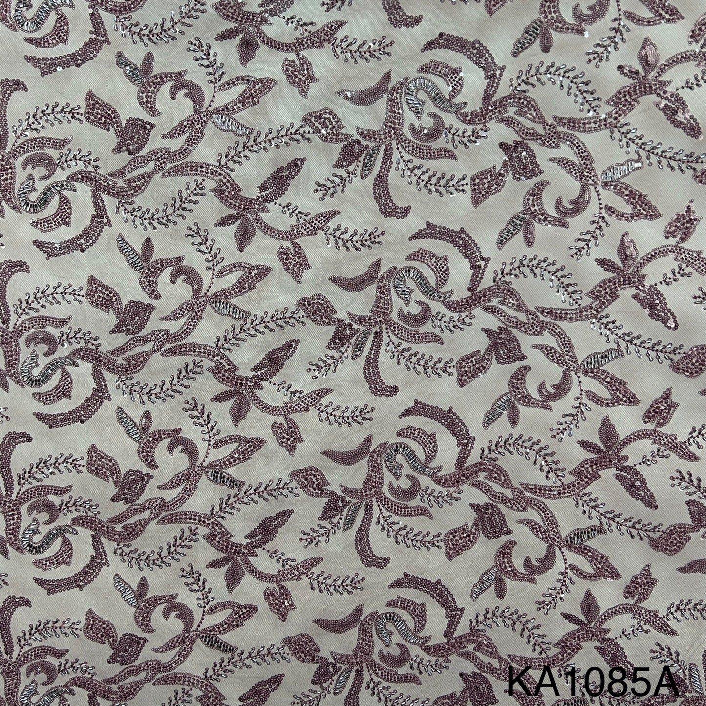 Embroidered Sequins Cut Dana Work Net Fabric KA-1085