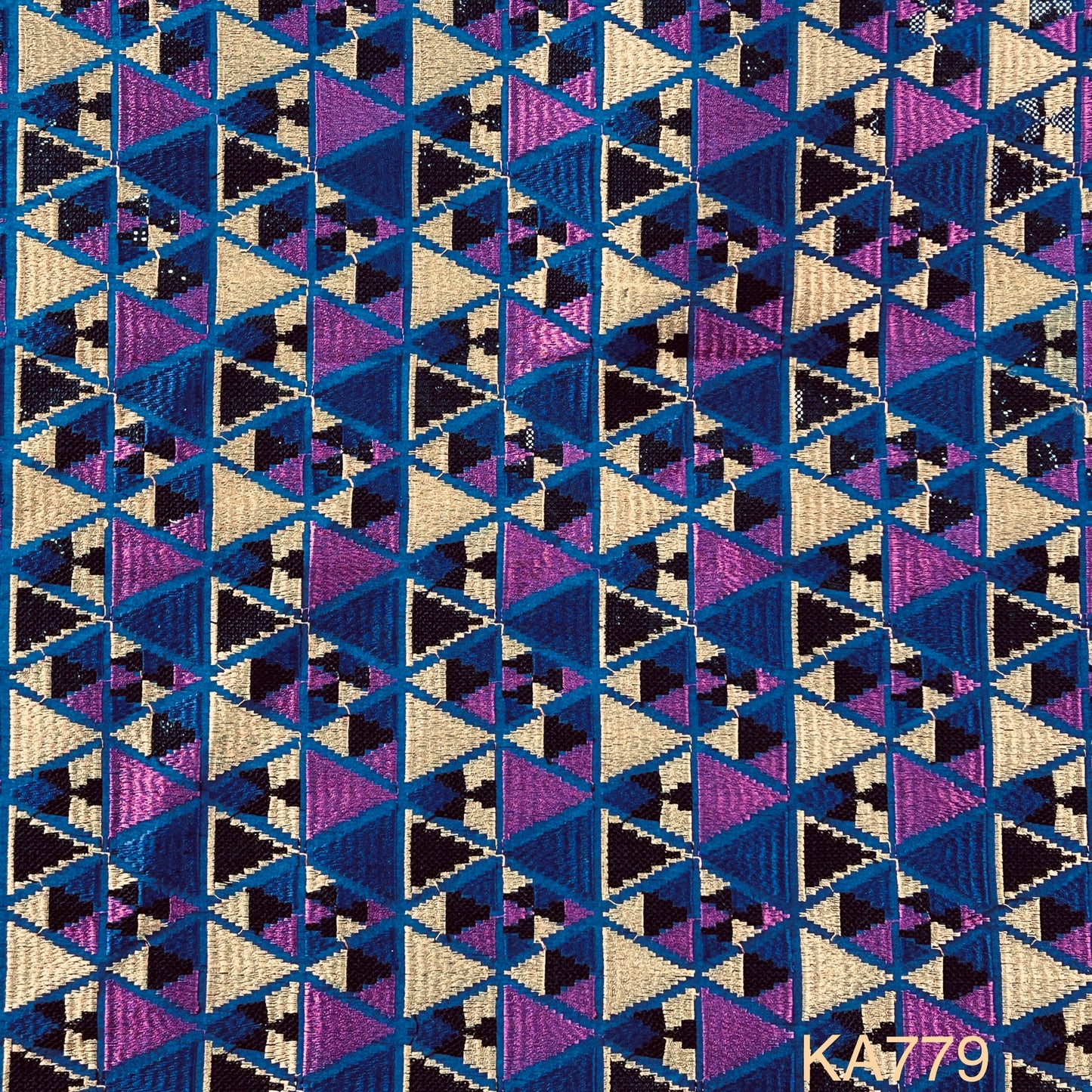 Thread Embroidered Sequins Dupion Silk Fabric-Ka779