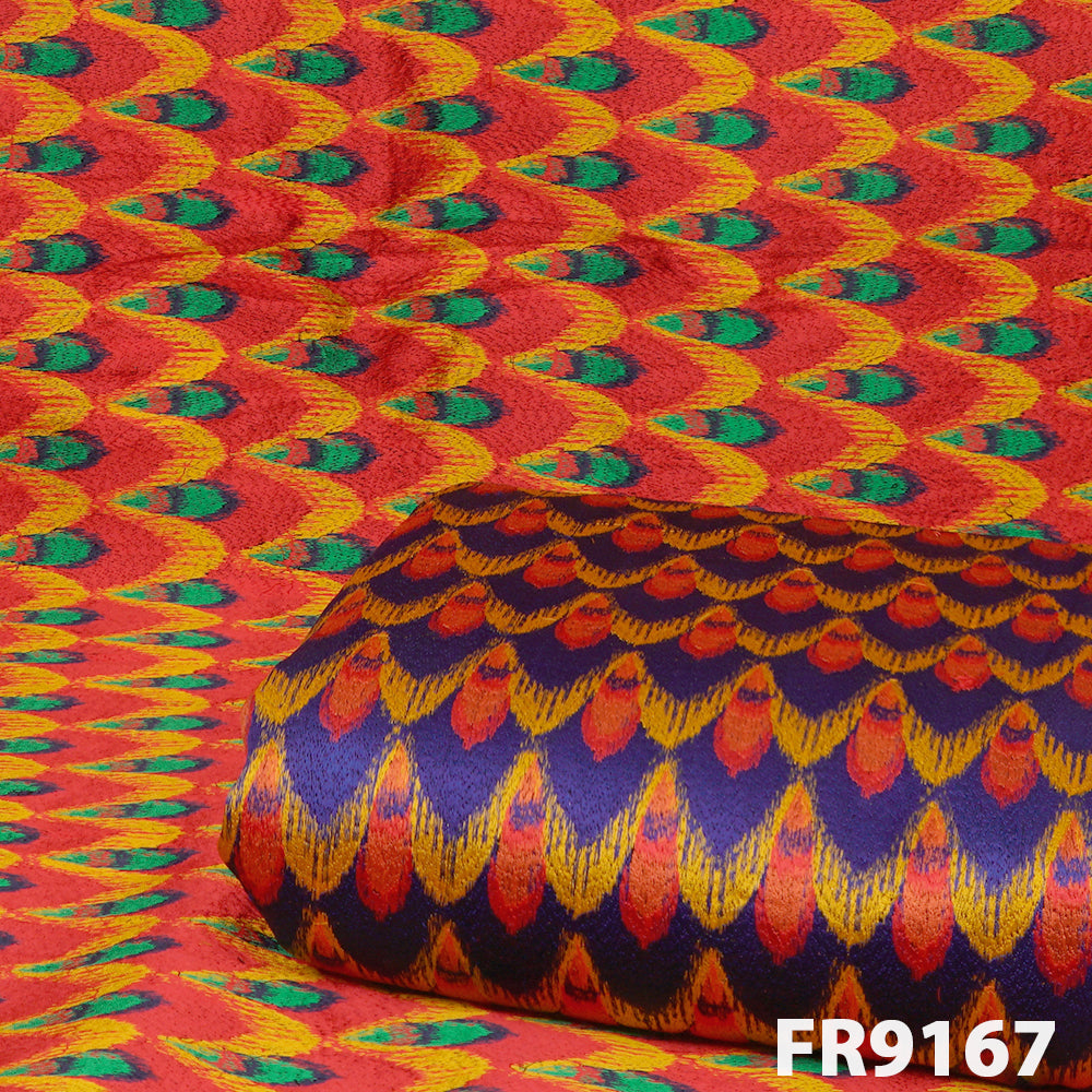 Phulkari Embroidered Georgette Fabric-FR9167