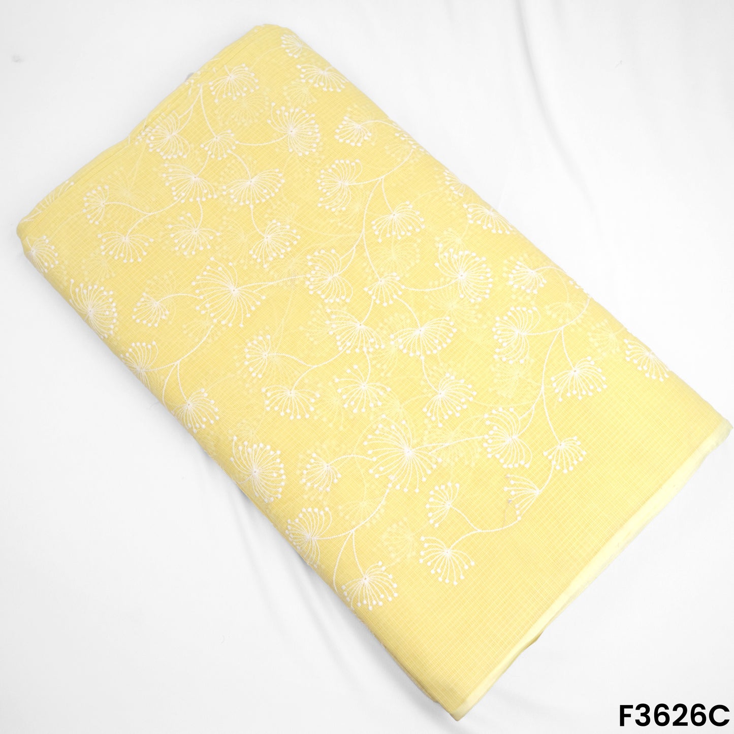 Thread Embroidered Kota Cotton Fabric-F3626
