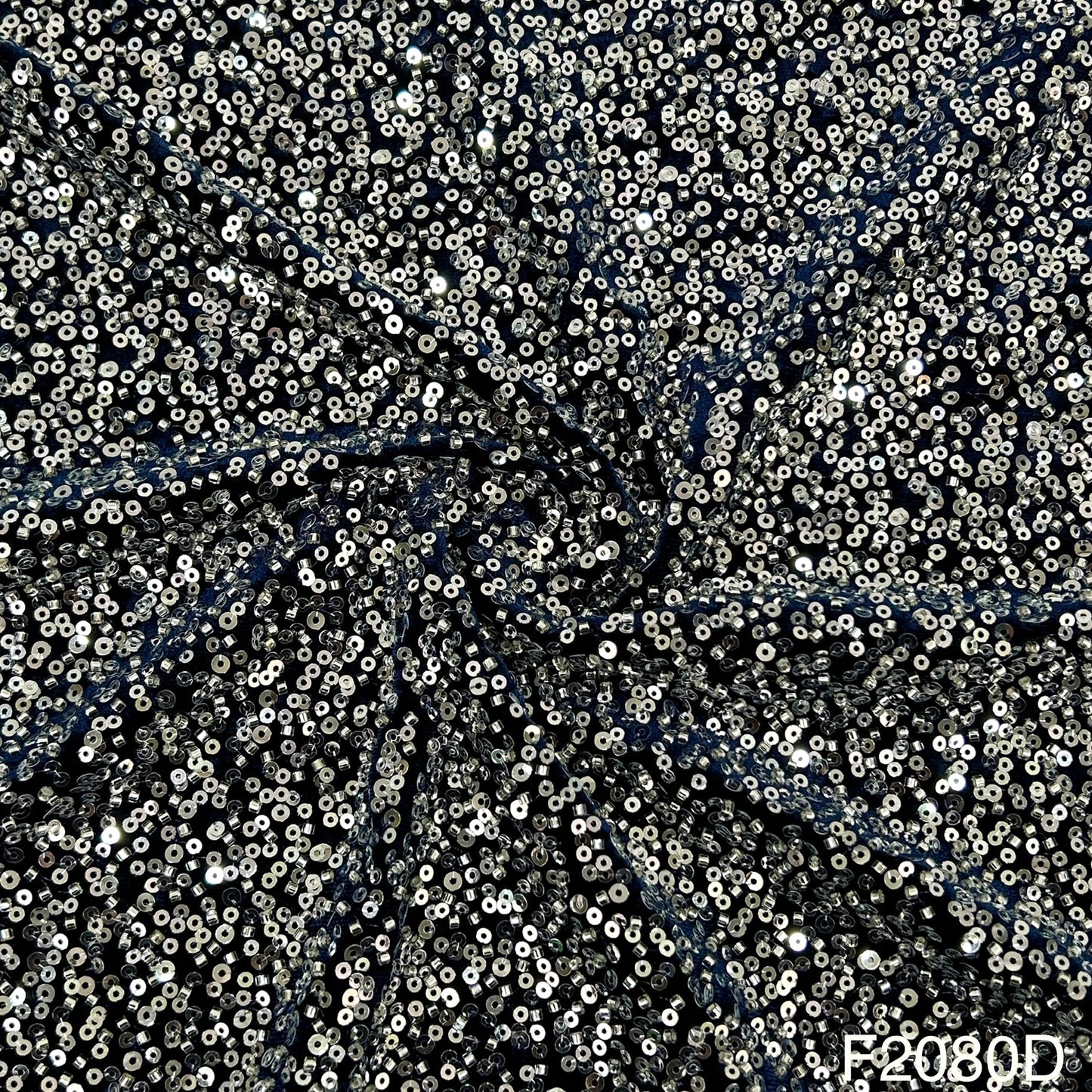 Cut Dana Work Sequins Embroidered Velvet Fabric-F2080