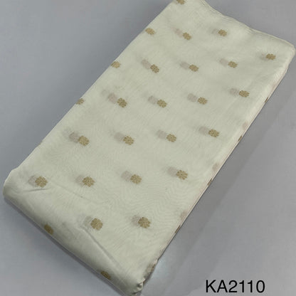 Dyeable Pure Silk Chanderi Zari Buti Fabric-KA2110