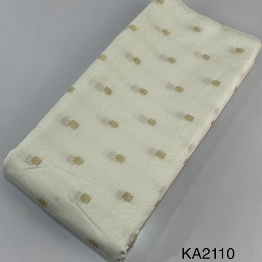 Dyeable Pure Silk Chanderi Zari Buti Fabric-KA2110