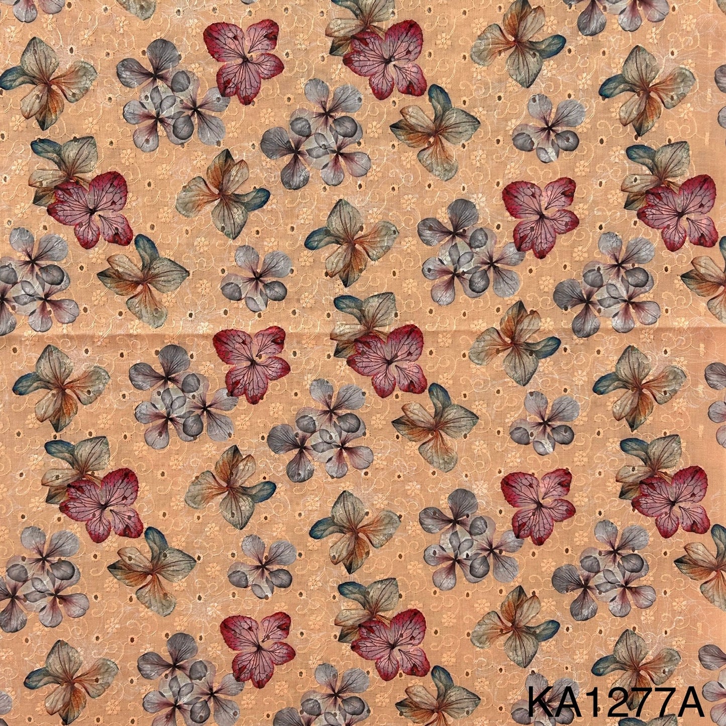 Chikankari Printed Cotton Fabric-KA1277