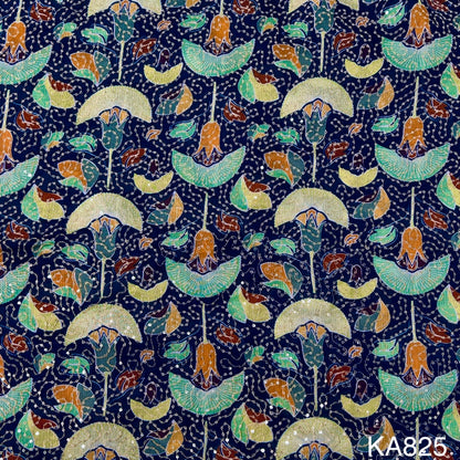 Embroidered Sequins Printed Chinnon Chiffon Fabric-KA825