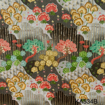 Position Print Zari Sequins Beads Cut Dana Work Crepe Fzbric-KA534