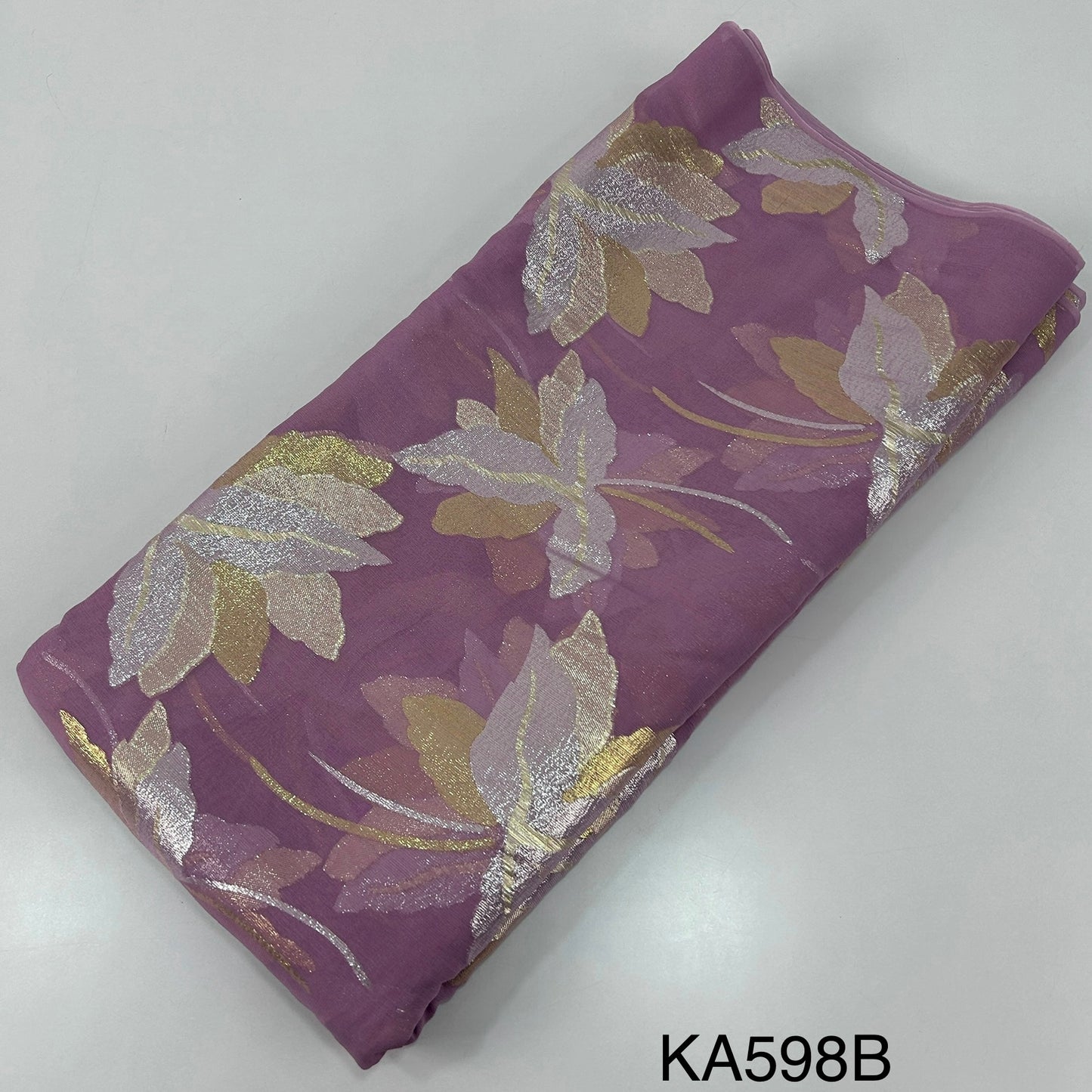 Pure Zari Embroidered Georgette Fabric-KA598