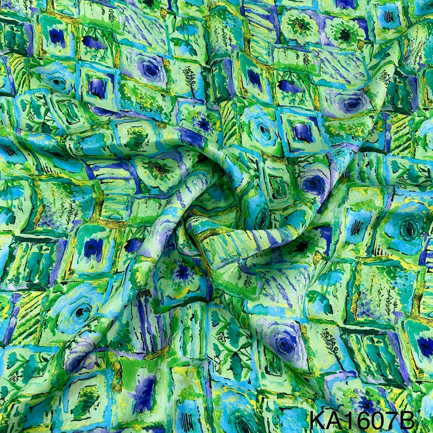 Printed Satin Georgette Fabric-KA1607