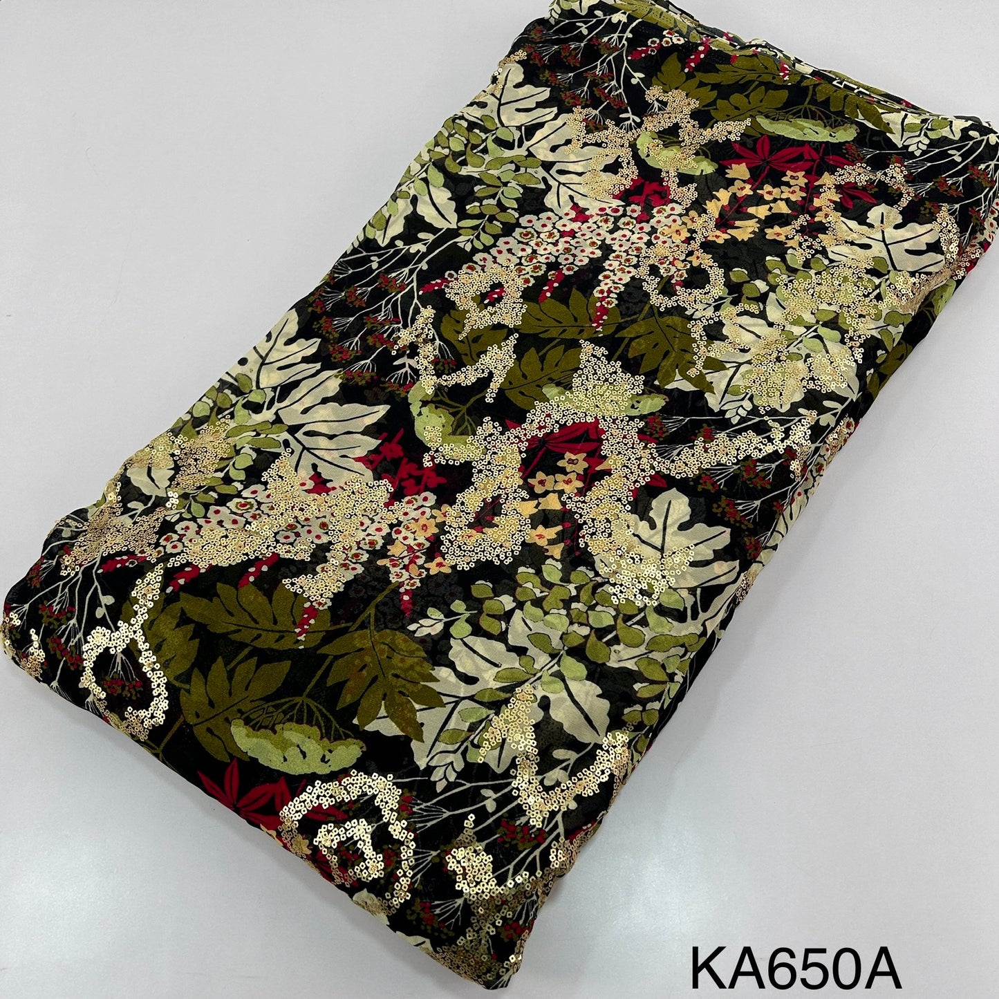 Printed Sequins Georgette Fabric-KA650