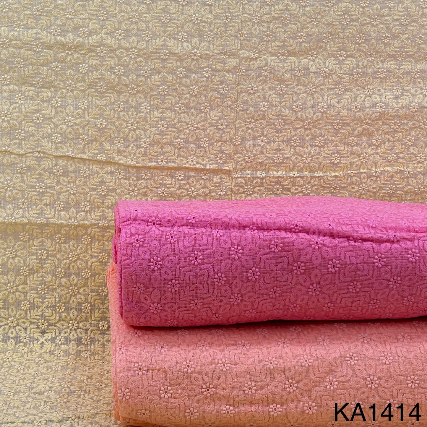 Embroidered Kota Cotton Fabric-KA1414