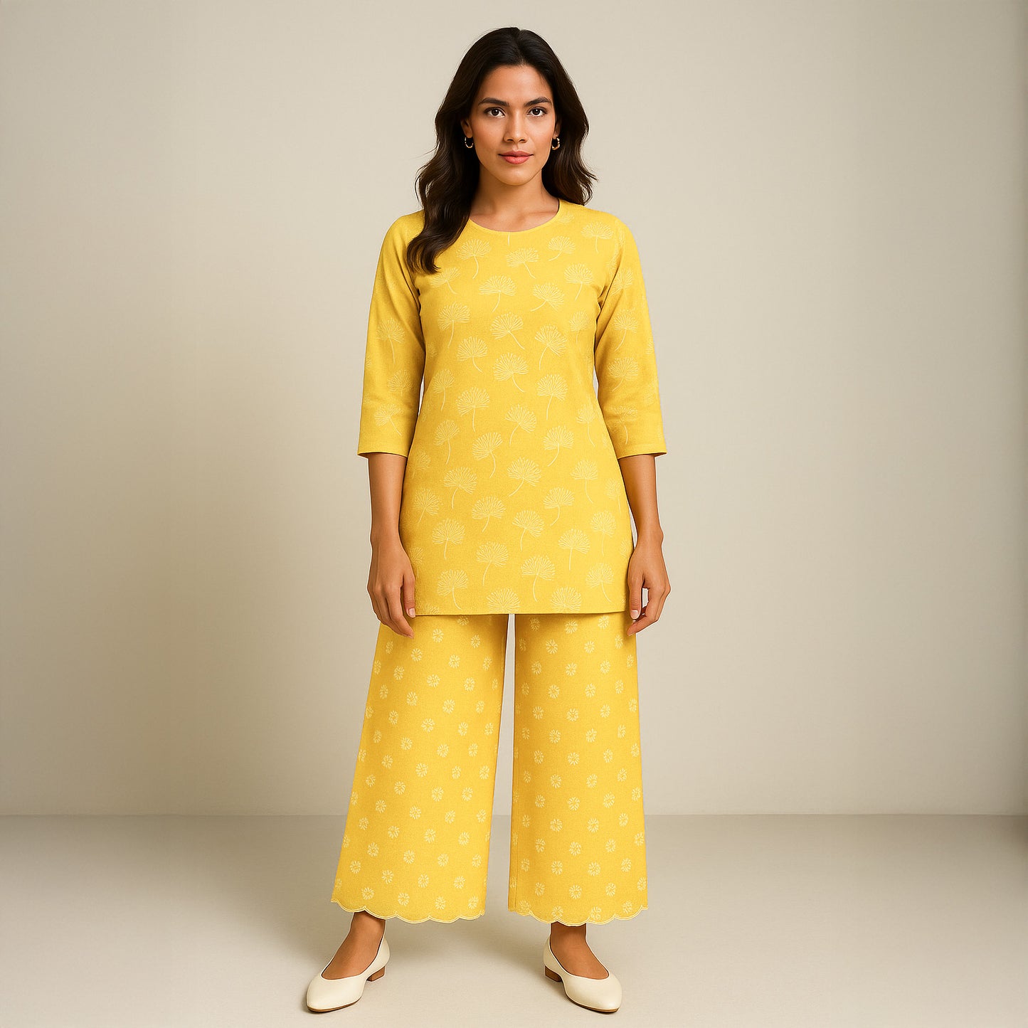 Thread Embroidered Kota Cotton Fabric-F3626