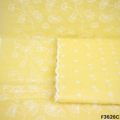 Thread Embroidered Kota Cotton Fabric-F3626