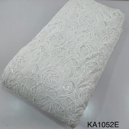 Imported Cut Work Sequins Crepe Fabric-KA1052