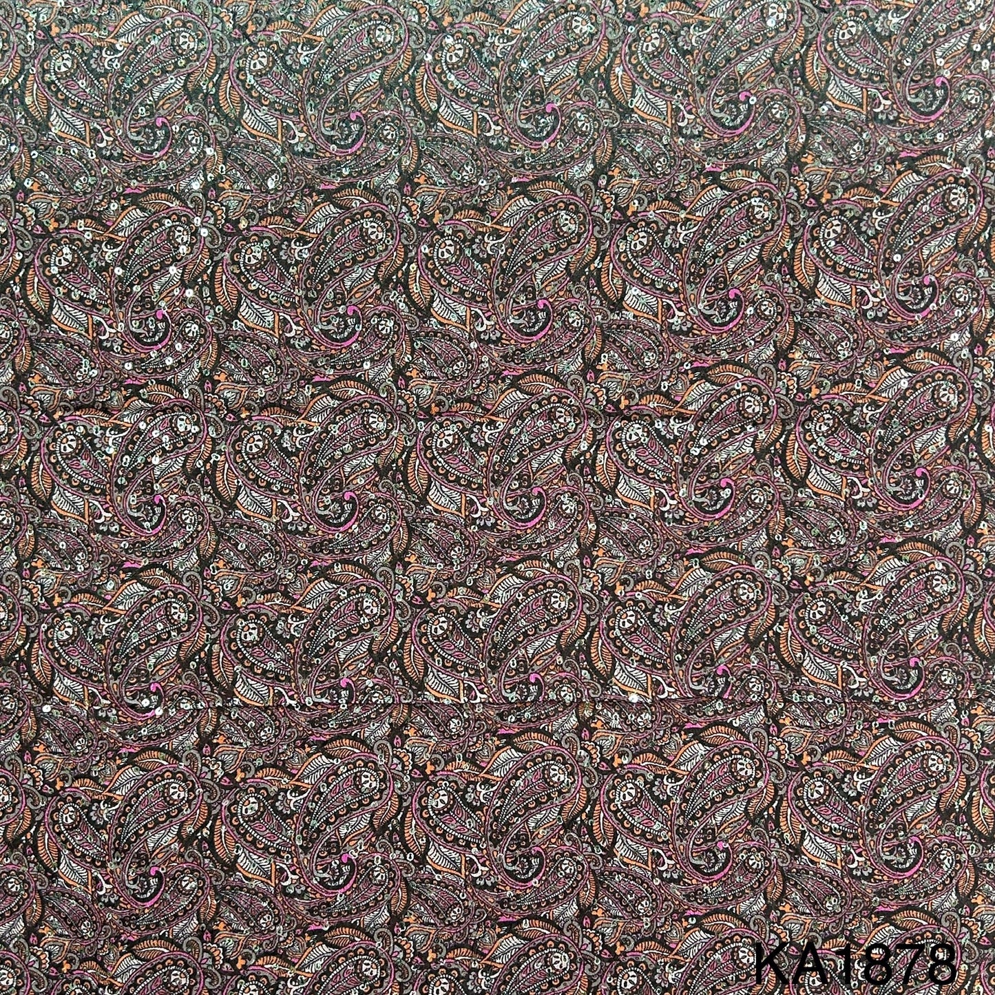 Printed Sequins Georgette Fabric-KA1878