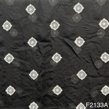 Thread Sequins Embroidered Organza Fabric-F2133