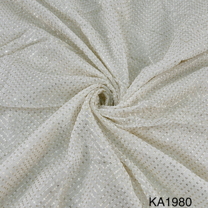 Dyeable Sequins Georgette Fabric-KA1980