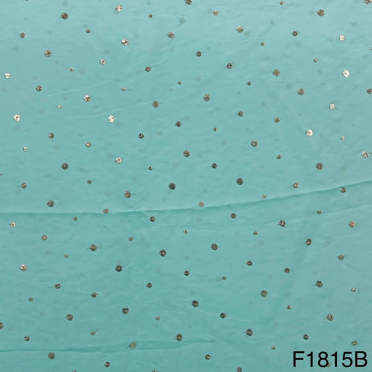 Zari Sequins Viscose Organza Fabric-F1815