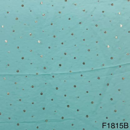 Zari Sequins Viscose Organza Fabric-F1815