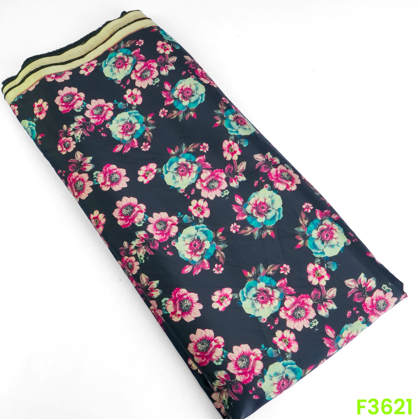 Floral Print Armani Satin Fabric-F3621