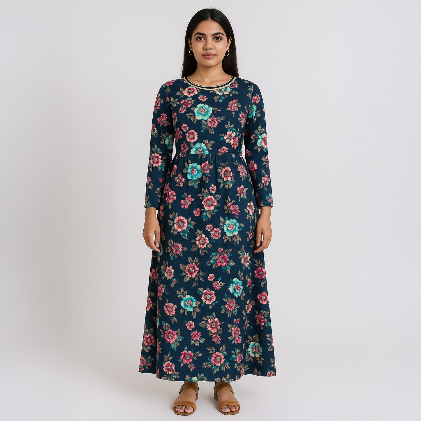 Floral Print Armani Satin Fabric-F3621