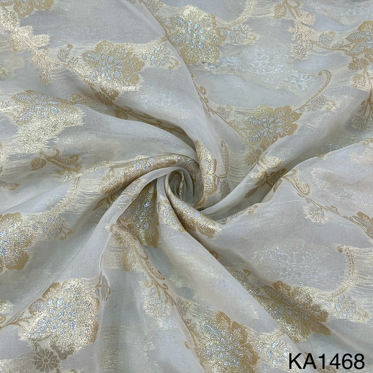 Dyeable Banarasi Organza Fabric-KA1468