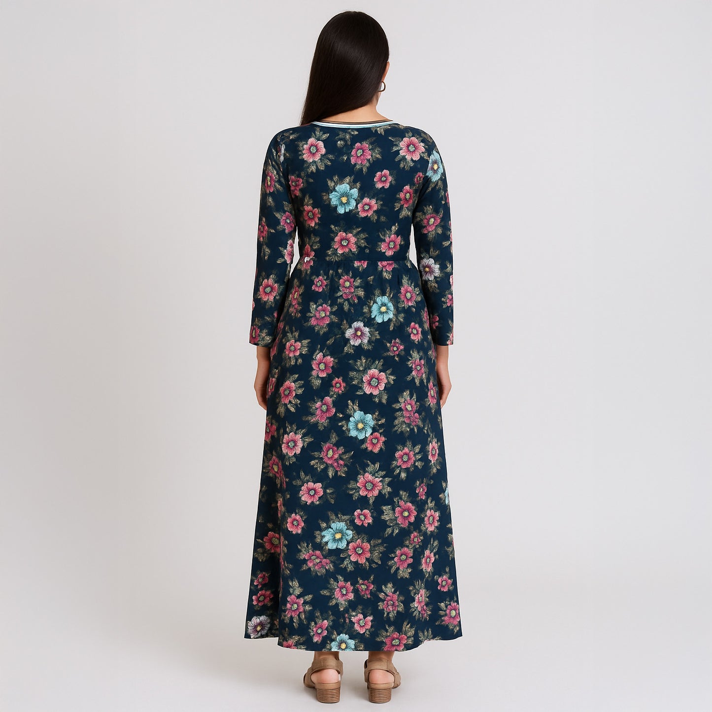 Floral Print Armani Satin Fabric-F3621