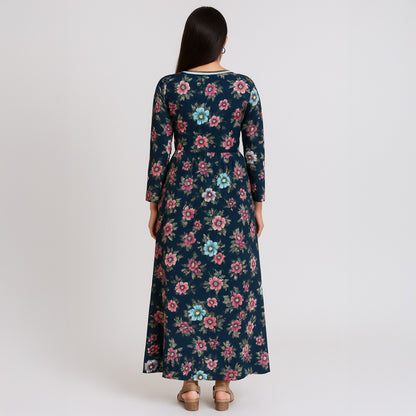 Floral Print Armani Satin Fabric-F3621