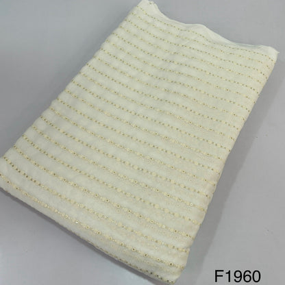 Dyeable Thread Sequins Embroidered Georgette Fabric - F1960