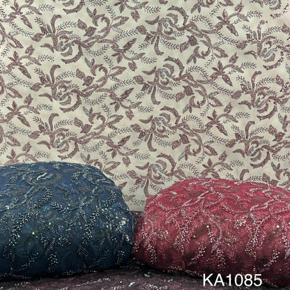 Embroidered Sequins Cut Dana Work Net Fabric KA-1085