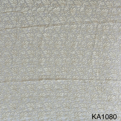 Dyeable Thread Sequins Embroidered Georgette Fabric - KA1080