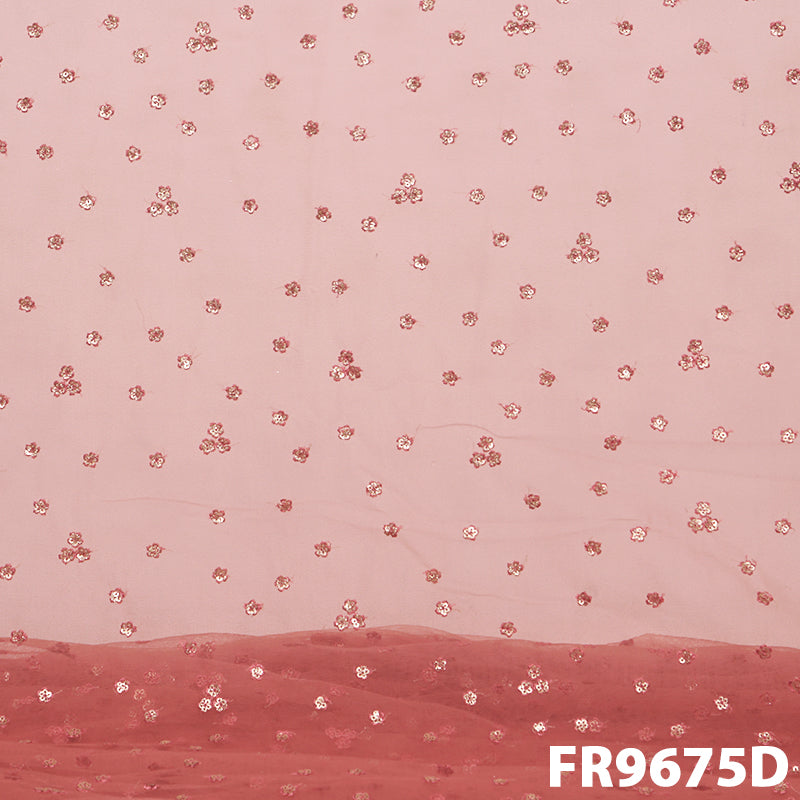 Embroidered Sequins Net Fabric-FR9675