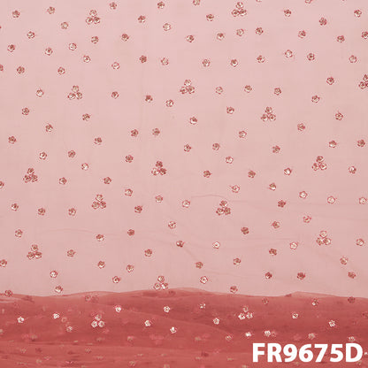 Embroidered Sequins Net Fabric-FR9675