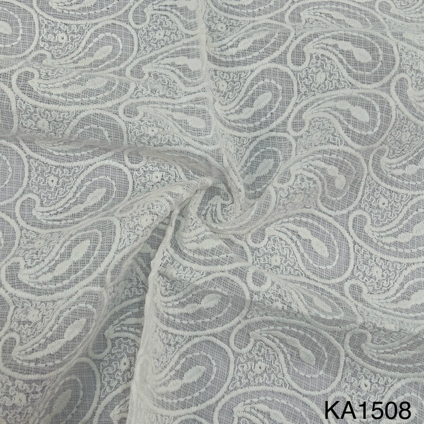 Embroidered Kota Cotton Fabric-KA1508